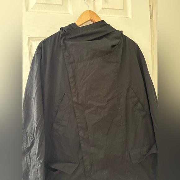 ASOS men’s black cross over jacket size large hooded with buttons - Picture 3 of 9